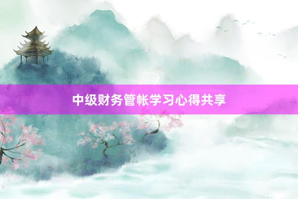 中级财务管帐学习心得共享